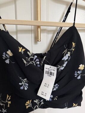 Abercrombie & Fitch Black Floral Cowl Neck Camisole